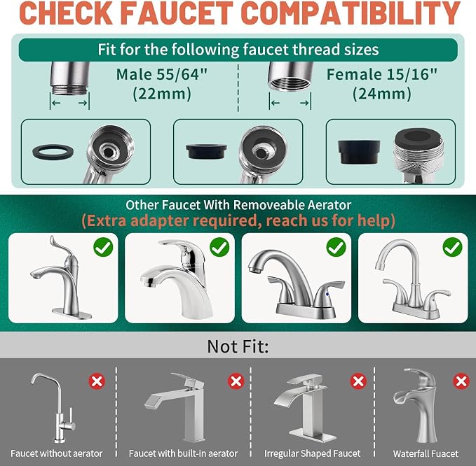 Patented CECEFIN Swivel Faucet Extender Sink Aerator NSF/ANSI 372 Standard | - Image 4