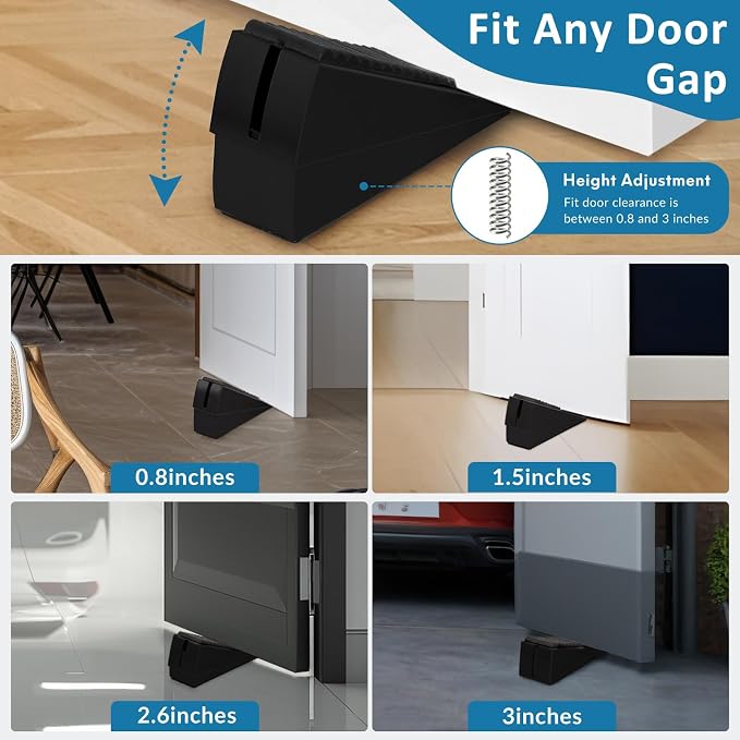 Optish 2 Pack Heavy Duty Door Stopper, Adjustable Spring Large Stopper - Image 7