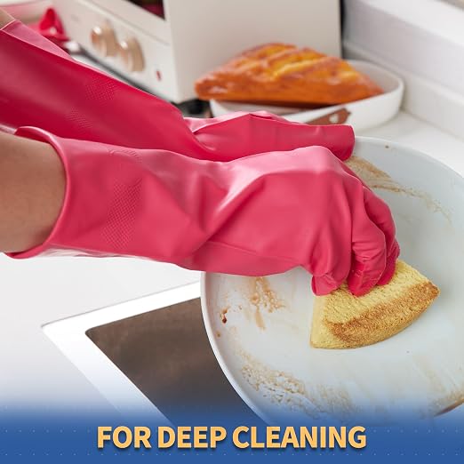 BOOMJOY Nitrile Cleaning Gloves, Heavy Duty Dishwashing Gloves, Reusable Large - Image 7