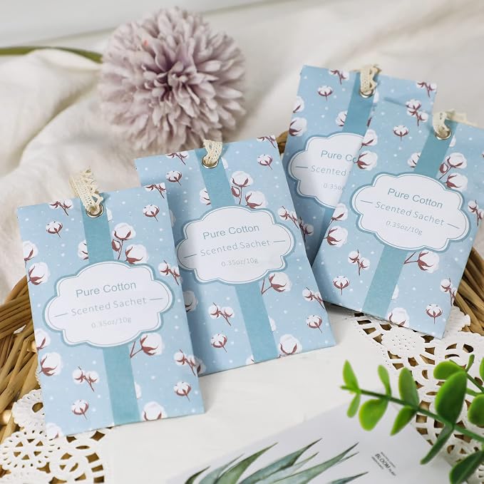SCENTORINI Scented Sachets for Drawer and Closet, Cotton Scent 14 Pack - Image 5
