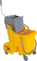 UNGER Commercial Yellow Dual-Compartment Mop Bucket by Unger