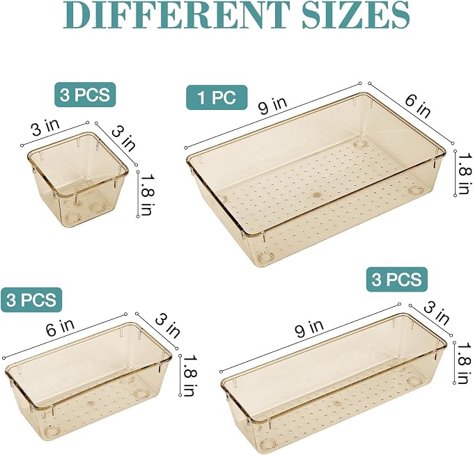 10 PCS Drawer Organizer Set, 5 Size Bathroom and kitchen organizer Trays | - Image 2