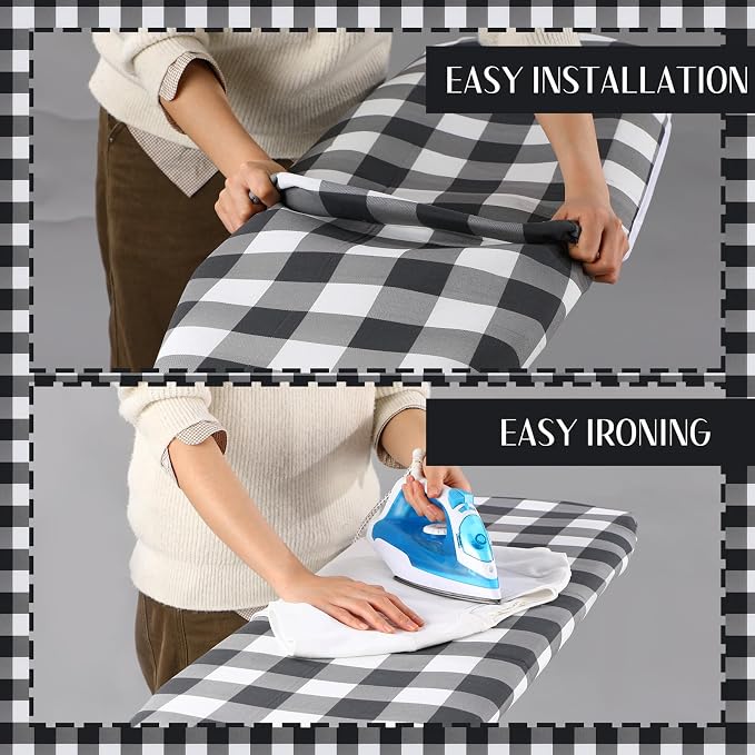 Tegeme Ironing Board Cover and Pad 15 x 54 Inch Cotton Thick Padded - Image 4