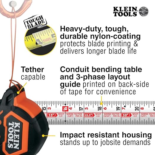 Klein Tools 9216 Tape Measure, Heavy-Duty Measuring Tape - Image 3