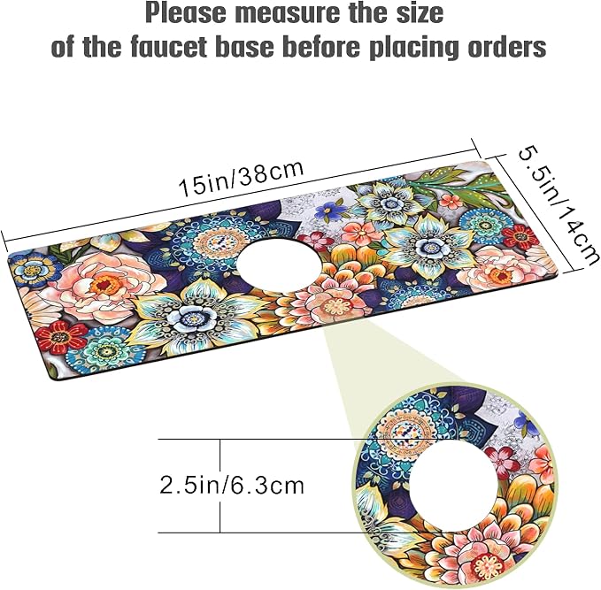 Sink Faucet Absorbing Mat, 2 Pack Drying Mat Around Faucet Sink Splash Guard - Image 2