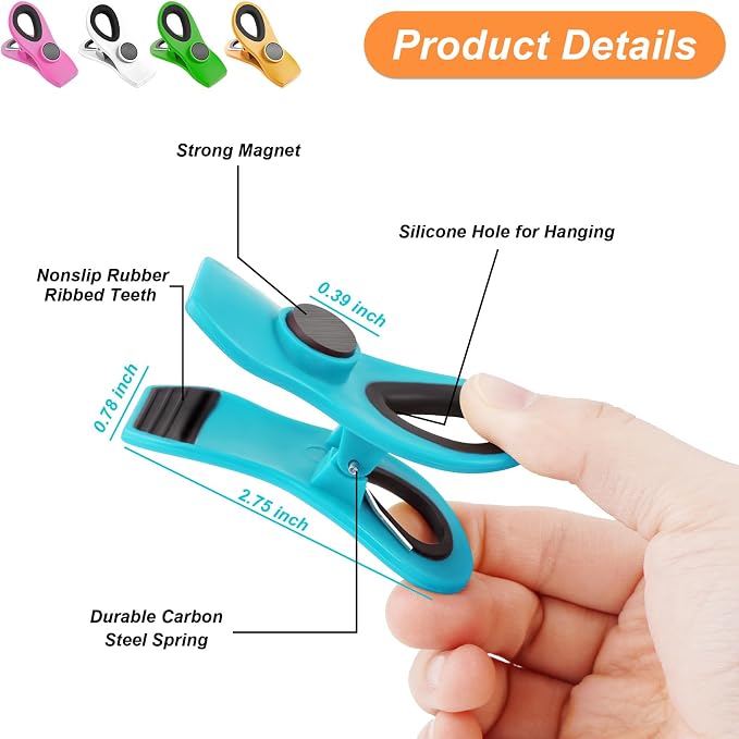 JETMORE 30 Pack Chip Clips Magnetic - Image 7