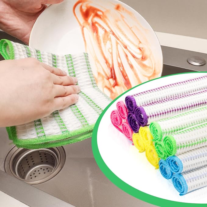 Forggon Wood Fiber Cleaning Cloth-15pcs, Super Absorbent Cleaning Cloth - Image 3