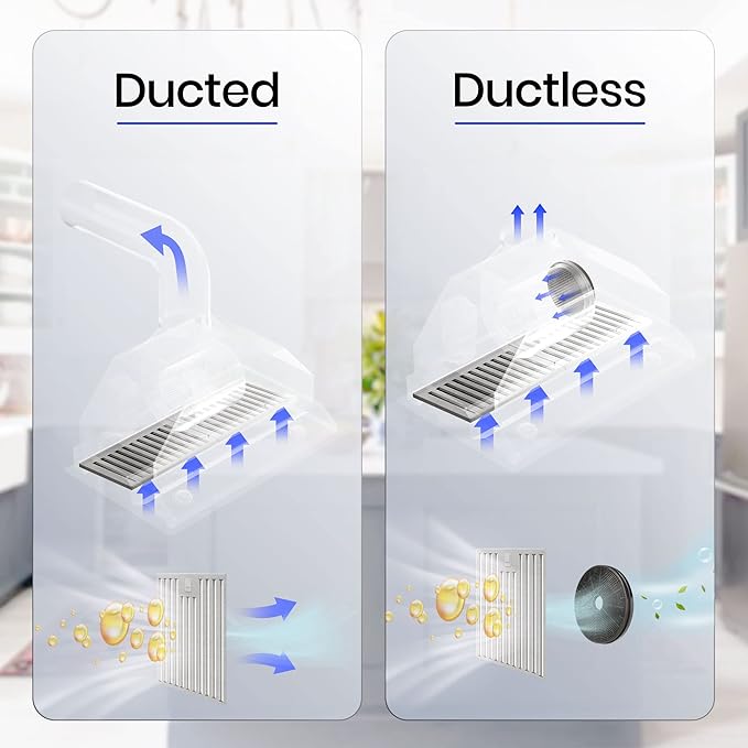 EKON NAB02-42" 900CFM Range Hood Insert, Ducted/Ductless Convertible Built-in Range Hood with Remote/4-Speed Touch Control LCD Display,Adjustable Leds for Over Kitchen Stove
