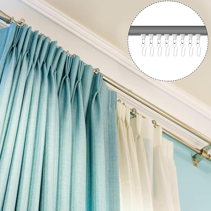 Jetec 60 Pcs Metal Curtain Track Hooks S Shaped - Image 5