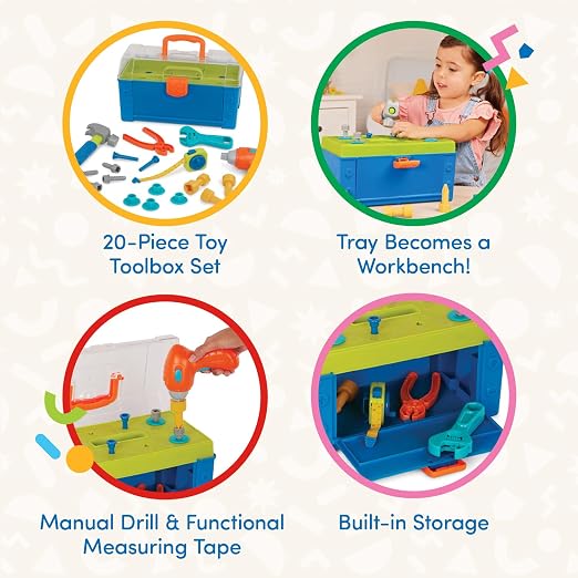 Battat Kids Tool Set, Busy Builder Toddler Tool Box - Image 3