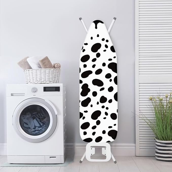 Cow Ironing Board Cover, Soft Durable Elastic Edge & Hook and Loop Fasteners - Image 4