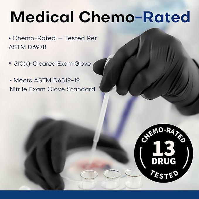 Supmedic Soft Max Disposable Nitrile Exam Gloves, Powder-Free Black 100 Ct - Image 4