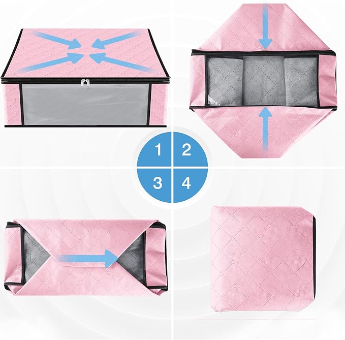 HomeHacks 6-Pack Clothes Organizer Storage Bags, 35L Storage Bins, Reinforced - Image 3