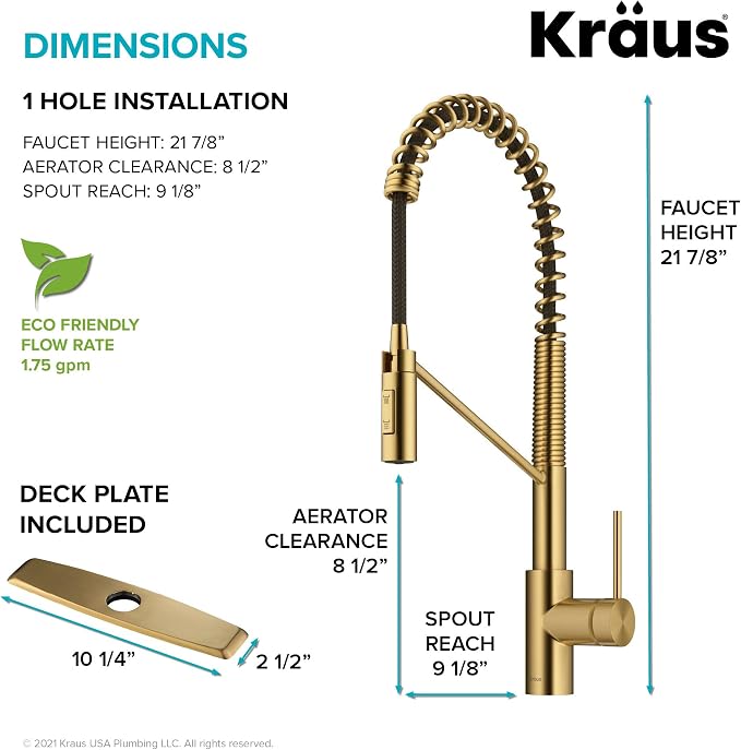 KRAUS Oletto Commercial Style Single Handle Pull Down Kitchen Faucet - Image 4