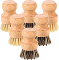 Nuenen 6 Packs Bamboo Dish Scrub Brushes Wooden Scrubbers Set Kitchen by Nuenen