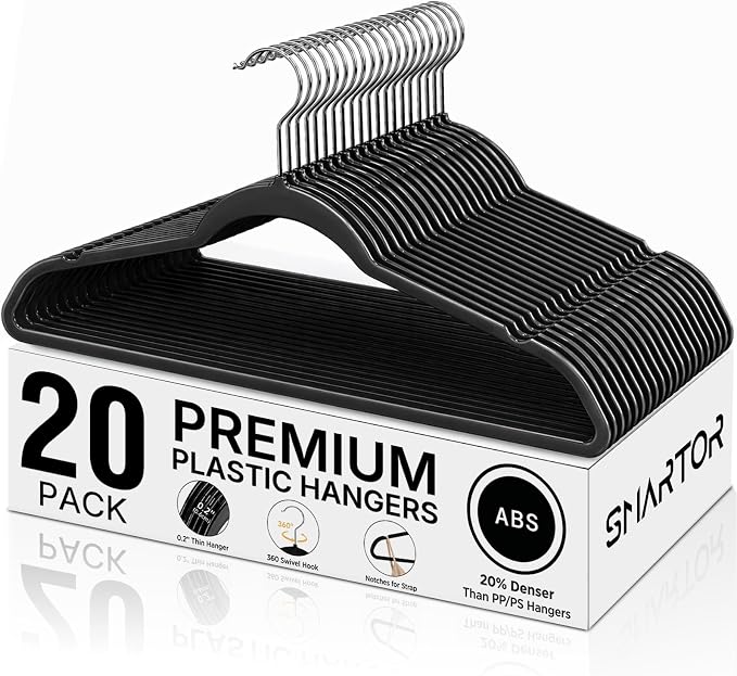 Plastic Hangers 20 Pack by Smartor