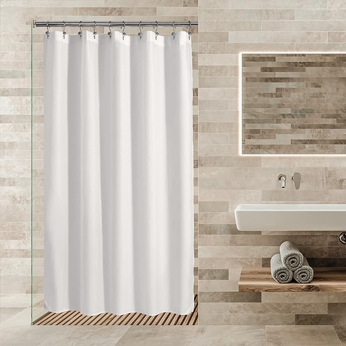 ALYVIA SPRING 60x72 Stall Waterproof Fabric Shower Curtain or Liner White - Image 7