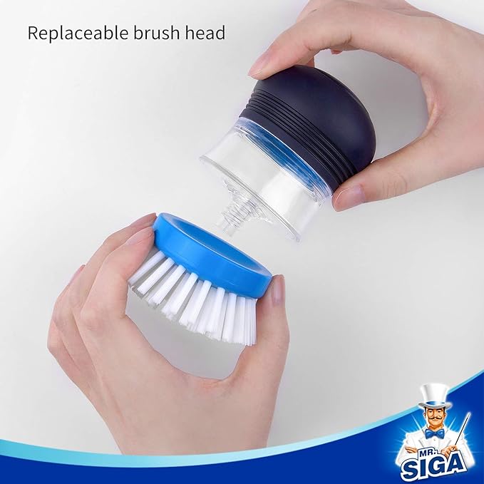 MR.SIGA Soap Dispensing Palm Brush Refill, safe - Image 2