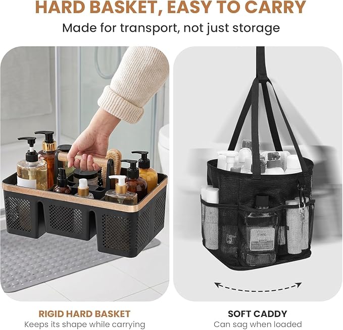 BYUNER Plastic Shower Caddy Dorm: Portable Hard Shower Basket - Image 9