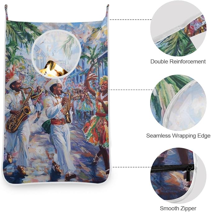 1PC Hanging Laundry Hamper Bag Over the Door Laundry Hamper Wall Hamper Large - Image 6