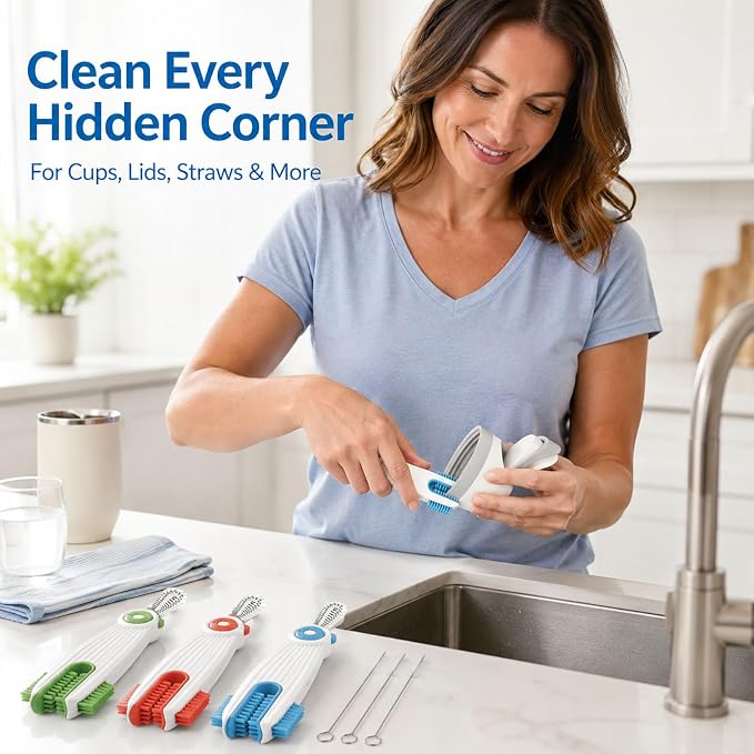 3-in-1 Cup Lid Gap Cleaning Brush Set - Image 7