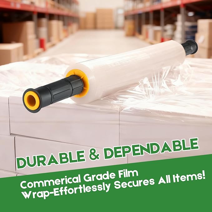 2 Rolls Stretch Wrap 15"x1000 Feet Stretch Film Shrink Wrap Packing Moving - Image 6