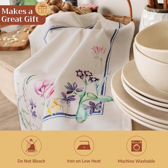 Maison d' Hermine Kitchen Towels Set of 3 Reusable 100% Cotton 27.50" x 20" - Image 5