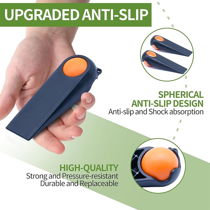 Door Stoppers for Bottom of Door, 2-Combo Pack Black and Orange | Magic Ball - Image 5