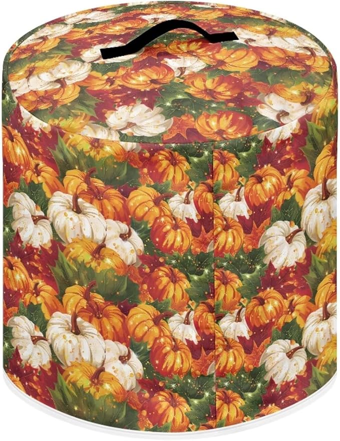 6 Quart Pressure Cooker Dust Cover with Top Handle and Storage Pockets Kitchen Appliance Protector Cover for Air Fryer Rick Cooker Pumpkins Maple Leaf Thanksgiving Day Decor