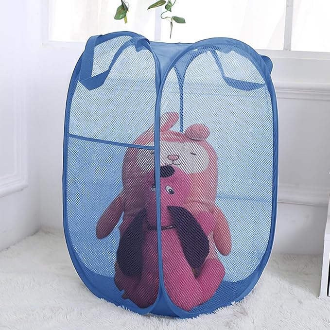 Mesh Pop Up Laundry Hamper, Collapsible Laundry Baskets, Foldable Dirty Clothes - Image 3