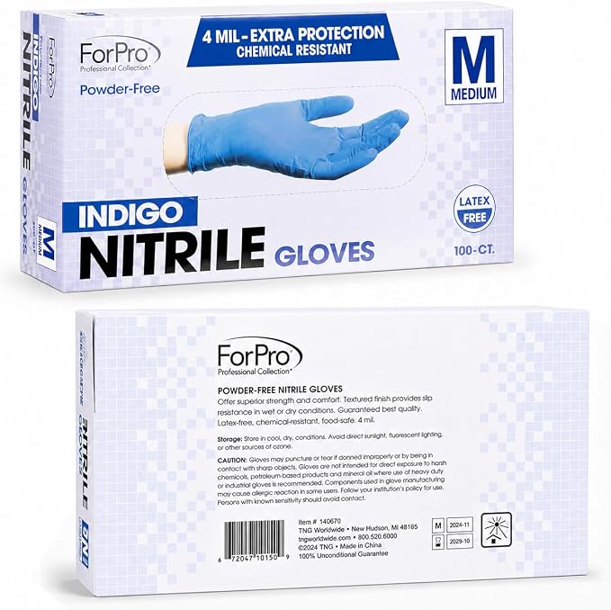ForPro Disposable Nitrile Gloves, Chemical Resistant, Powder-Free, Latex-Free - Image 3