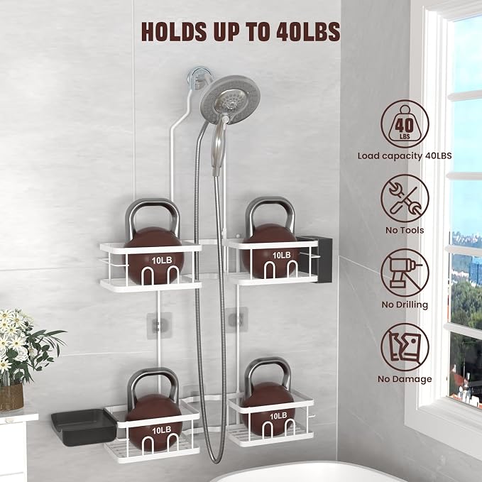 REINHARDT Adjustable Shower Caddy Hanging - Image 3