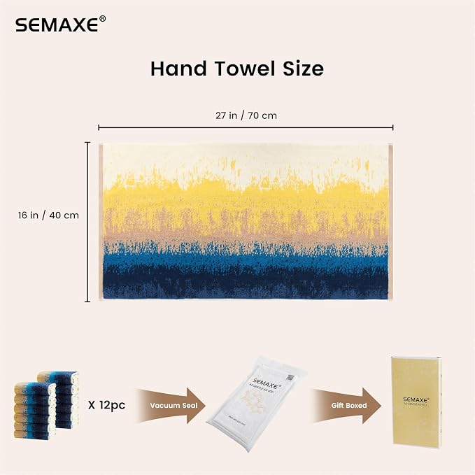 12-Pack Cotton Hand Towels for Bathroom - Image 2