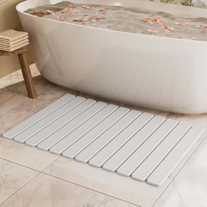 Large Stone Bath Mat 31.5 x 19.7in, Diatomaceous Earth Mat by SummerKiss