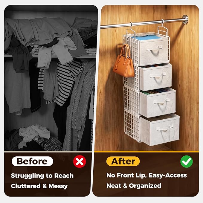 4 Tier Hanging Closet Organizer - Image 5