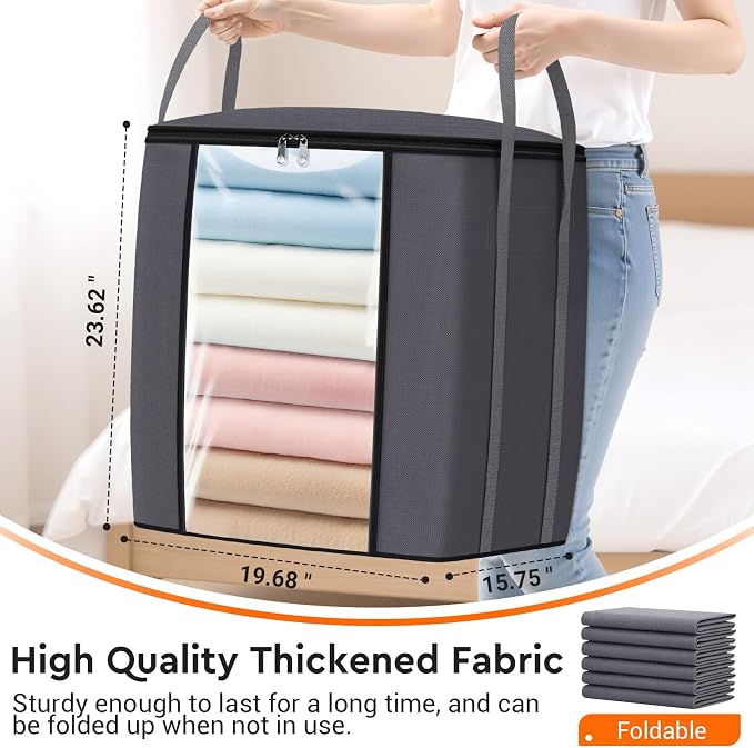 TasticTotes 120L Extra Large Blanket Clothes Storage Bags, 6 Pack | Foldable - Image 2