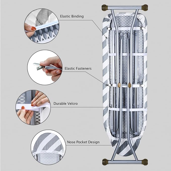 SheeChung Ironing Board Cover and Pad 43"x13", Scorch and Stain Resistant - Image 4