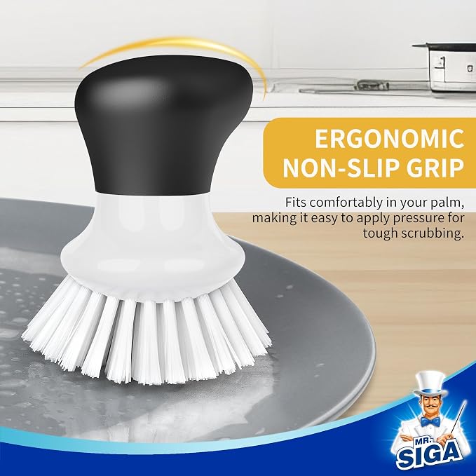 MR.SIGA Dish Scrub Brush, Palm Brush Dish Scrubber, sink cleaning, palm scrubber - Image 4