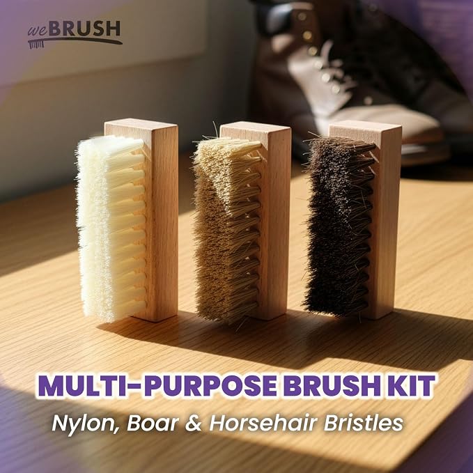 3 Small Shoe Brushes, Shoes Cleaning Brush Kit, Suede Shoe Cleaner, Boot White - Image 5