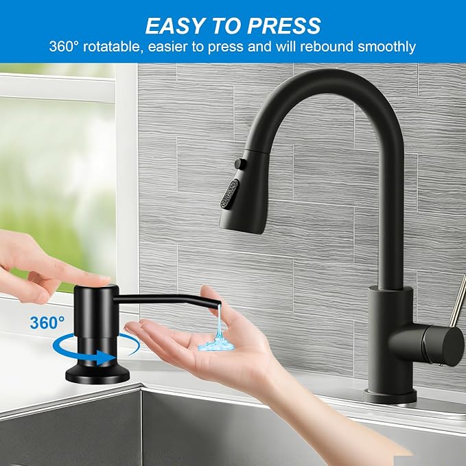 Soap Dispenser for Kitchen Sink, Upgrade Built in Sink Soap Dispenser, - Image 6