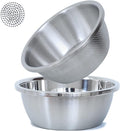 304 Stainless Steel Microporous Colander, 4.5QT Large Capacity with Mixing Bowl For washing vegetables, fruit and rice and for draining cooked pasta(2PC)
