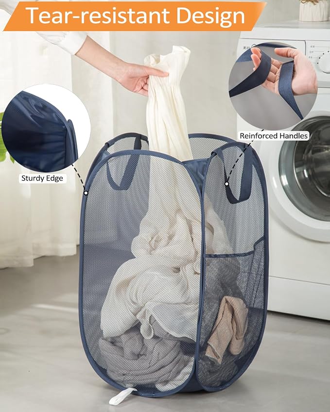 2 Pcs Durable Collapsible Laundry Baskets - Image 5