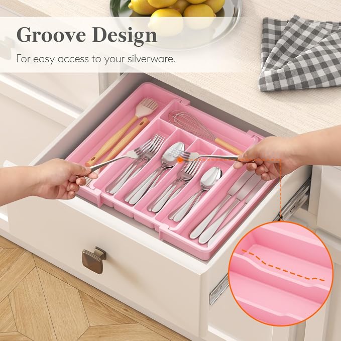 Lifewit Expandable Silverware Drawer Organizer, Kitchen Utensil Tray | BPA-free - Image 7