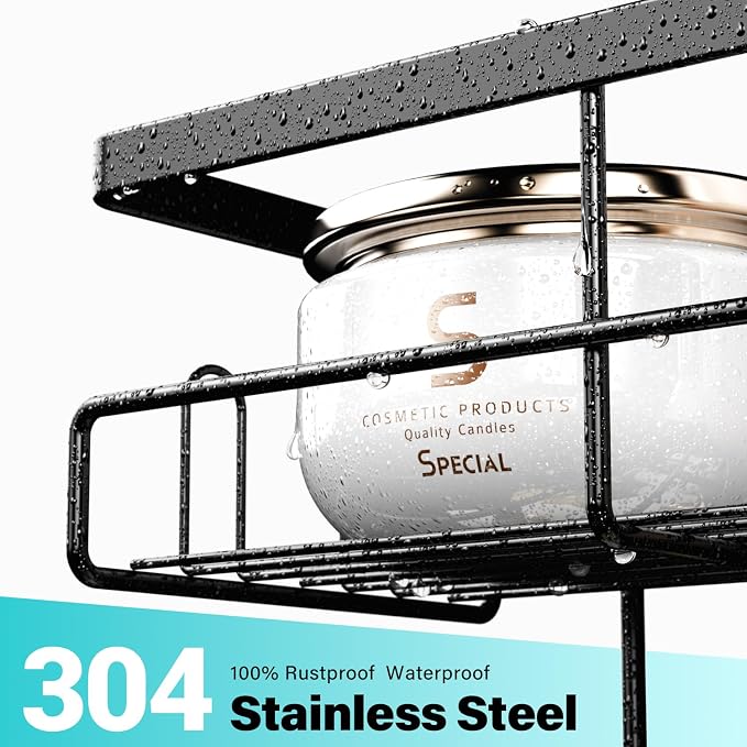 Over the Door Shower Caddy Hanging: No Drill Rustproof Shower Organizer - Image 2