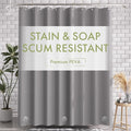 AmazerBath Shower Curtain Liner, 72x72 Grey Shower Liner, Cute Plastic Shower by AmazerBath