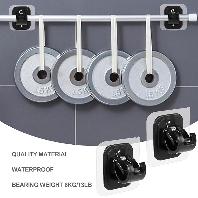 Self Adhesive No Drill Adjustable Curtain Rod Holder Hooks Brackets | Nail Free - Image 5