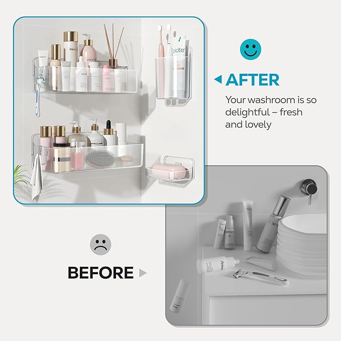 Nieifi Adhesive Shower Shelves, 4 Pieces - Image 8