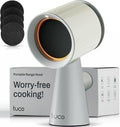TUCO Portable Range Hood, Countertop Kitchen Exhaust Fan with 3 Speeds, 5-Layer Filter, Powerful Smoke Removal, Low Noise, Oil Cup, Air Purifier for Apartments, Dorms & Indoor BBQ Smokeless – Grey