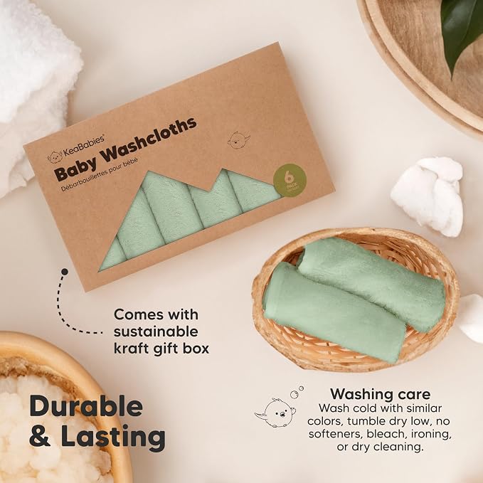 6-Pack Baby Washcloths, Soft Absorbent Washcloths - Image 7