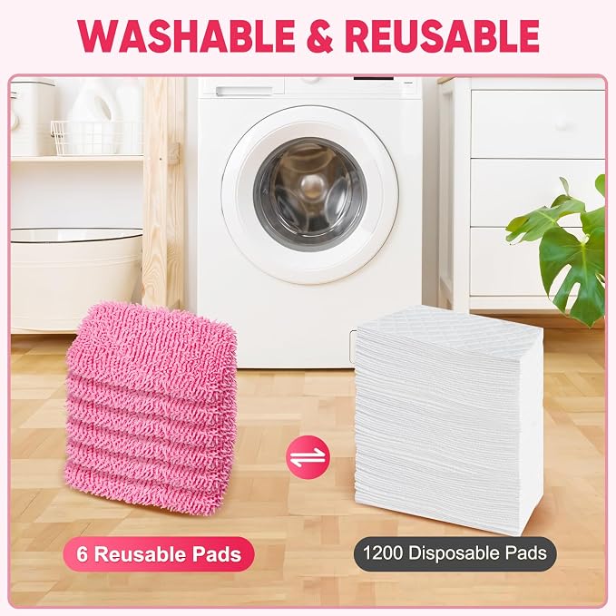 6 Pack Reusable Mop Pads Compatible - Image 6